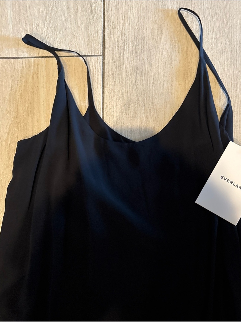 Everlane Black Midi Slip Dress - Picture 3 of 5